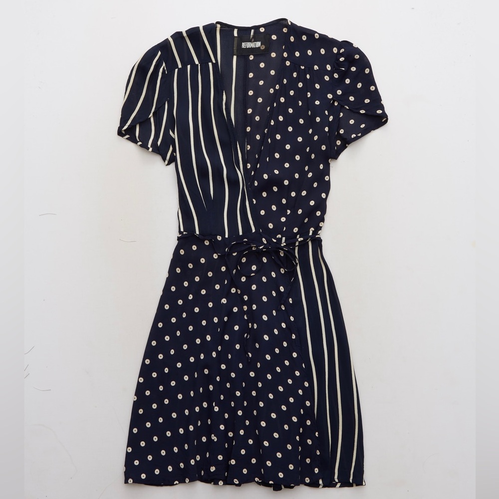 Reformation wrap mini dress